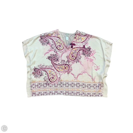 Blouse Short Sleeve By Chicos In Pink, Size: Xl