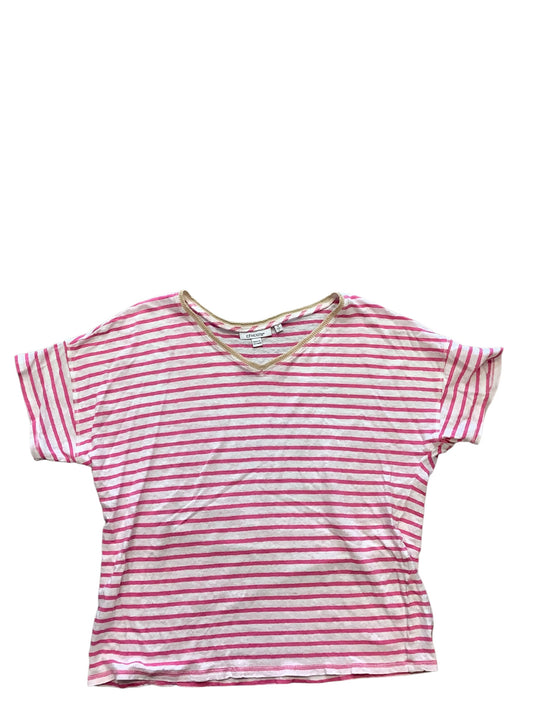 Top Short Sleeve Basic By Chicos In Striped Pattern, Size: L