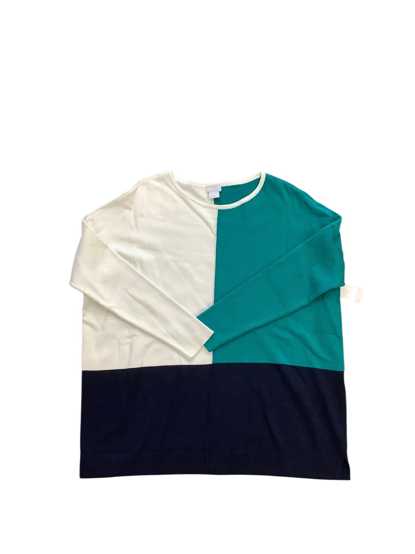 Sweater By Chicos In Teal, Size: M