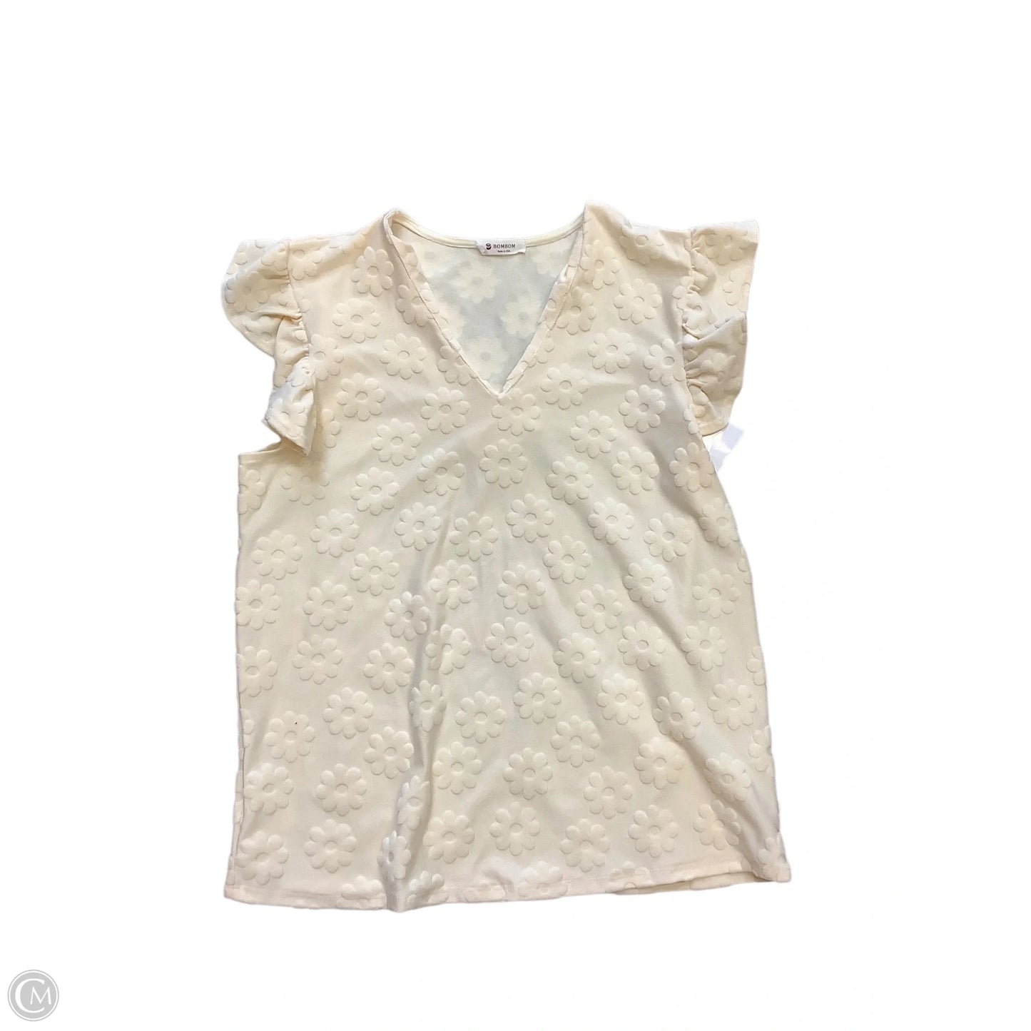 Top Short Sleeve Basic By Bombom In Cream, Size: L