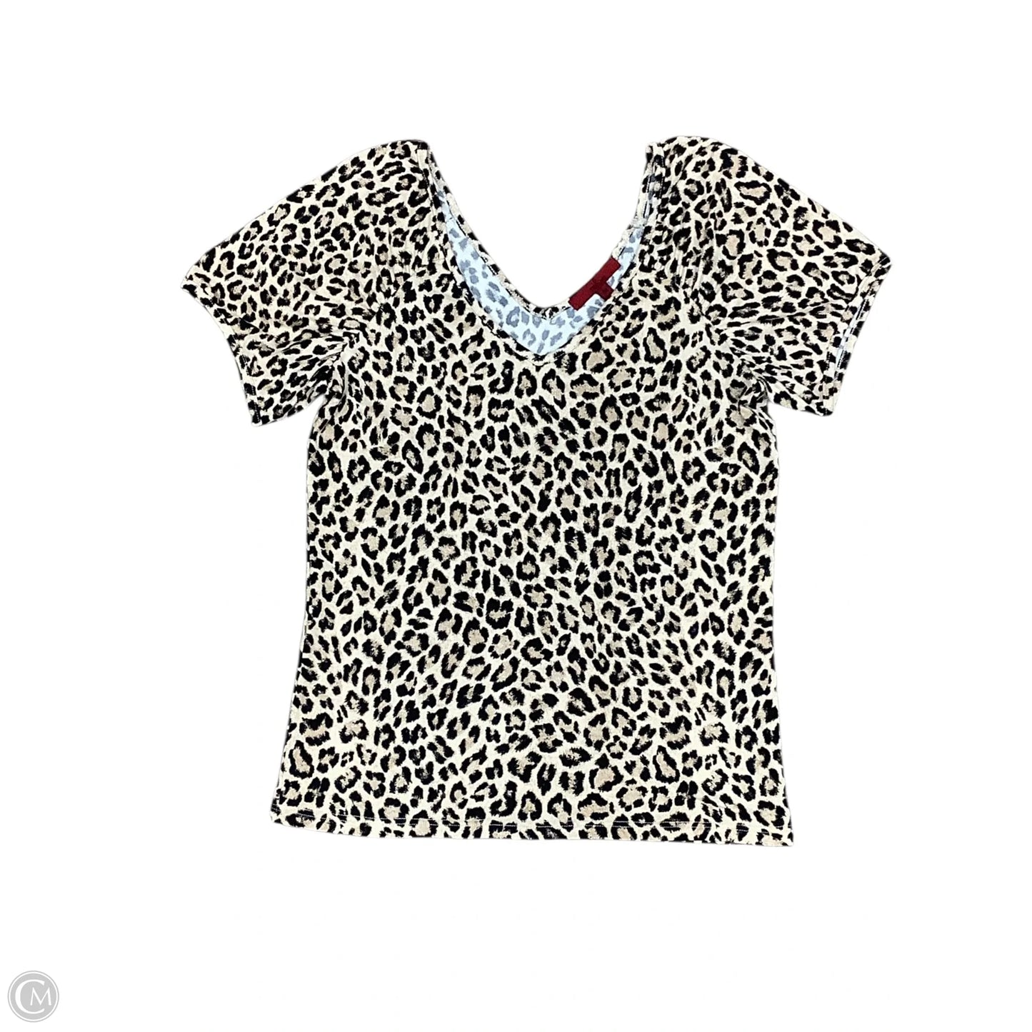 Top Short Sleeve Basic By Bke In Animal Print, Size: M