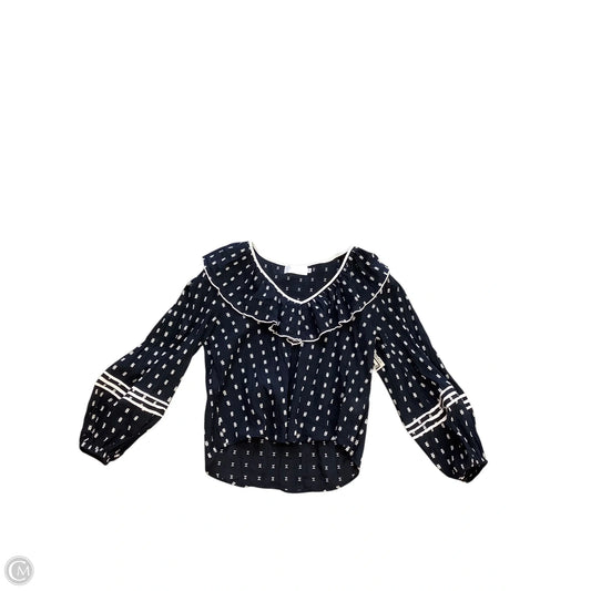 Blouse Long Sleeve By Cmb In Navy, Size: M