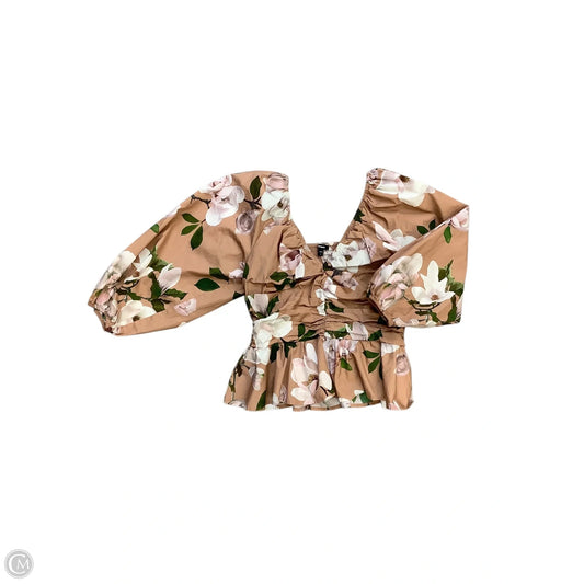 Top Long Sleeve Basic By Express In Tan, Size: S