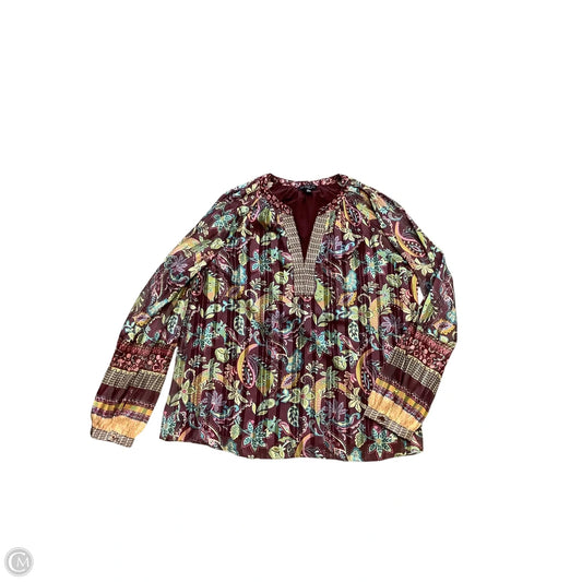 Blouse Long Sleeve By Current Air In Purple, Size: M