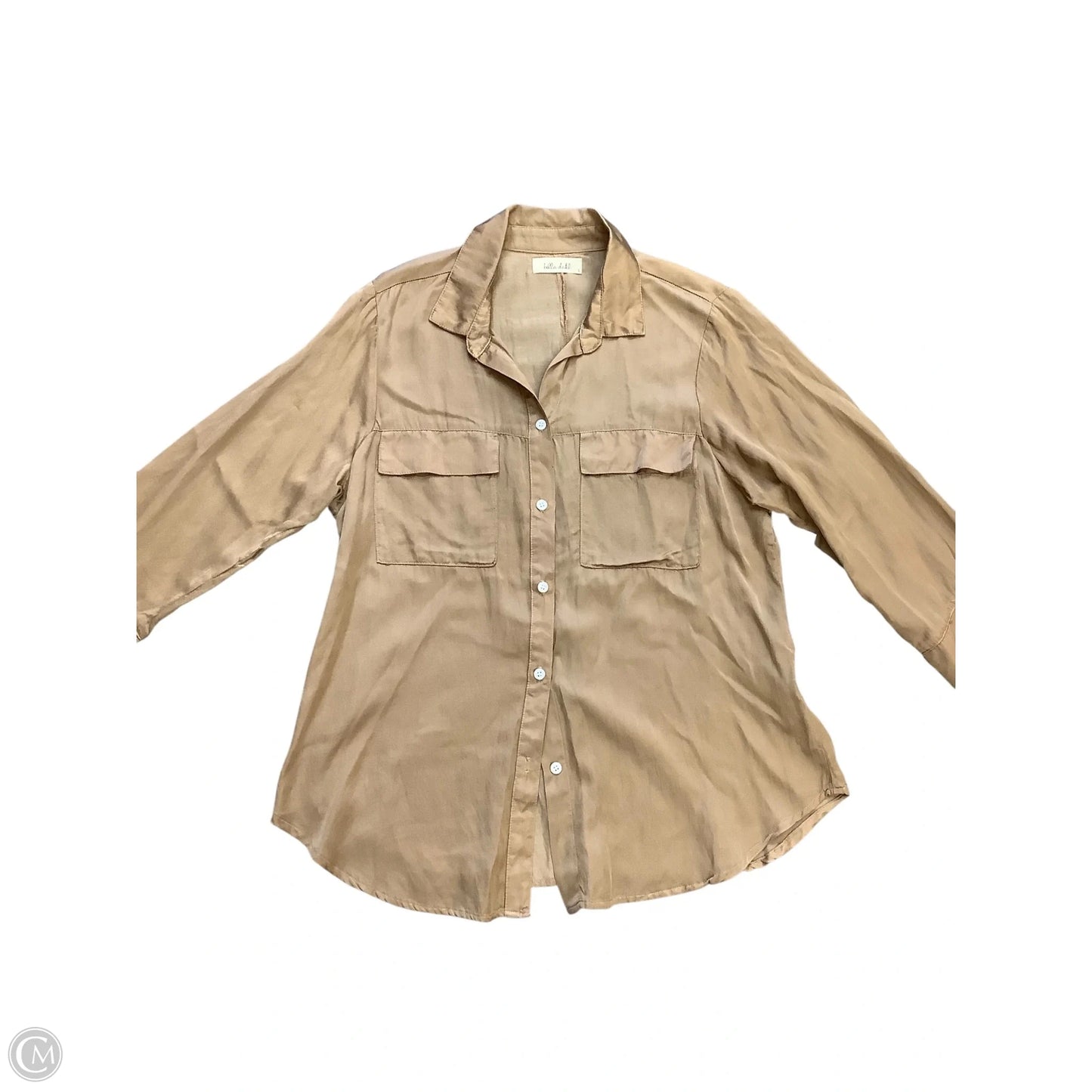 Blouse Long Sleeve By Bella Dahl In Gold, Size: L