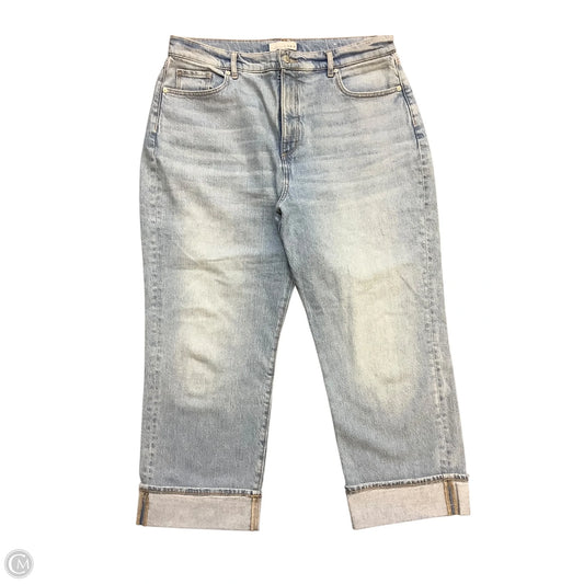 Jeans Straight By Loft In Blue Denim, Size: 14