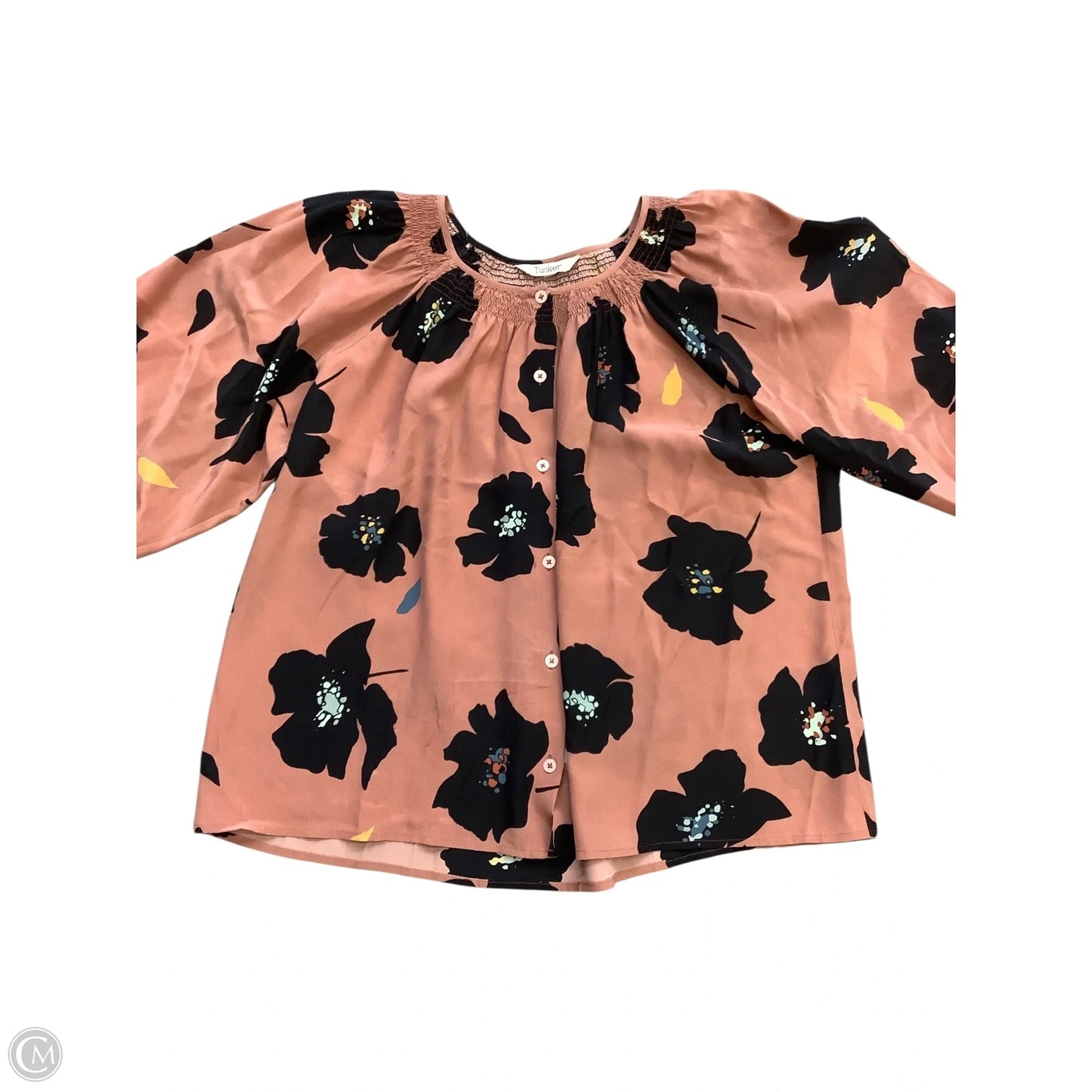 Blouse Long Sleeve By Tucker In Brown, Size: S