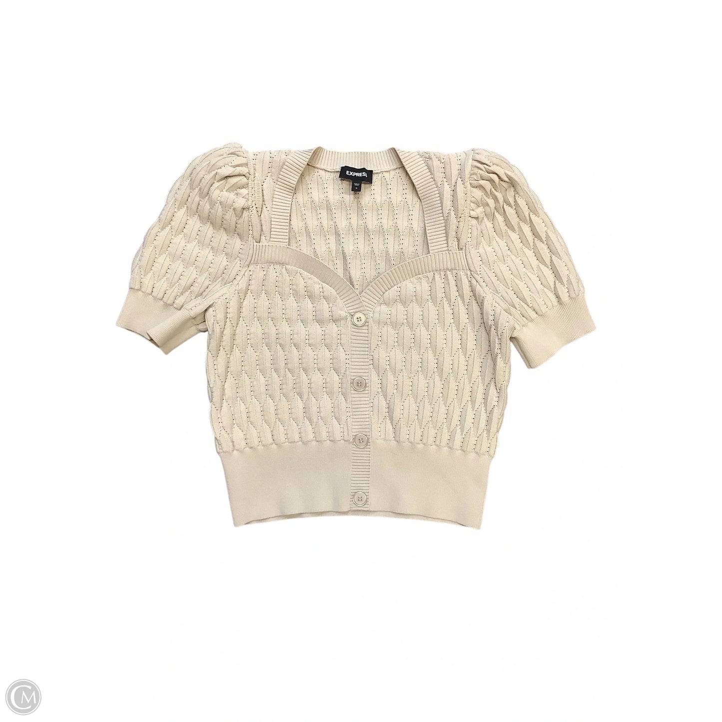 Sweater Short Sleeve By Express In Tan, Size: M