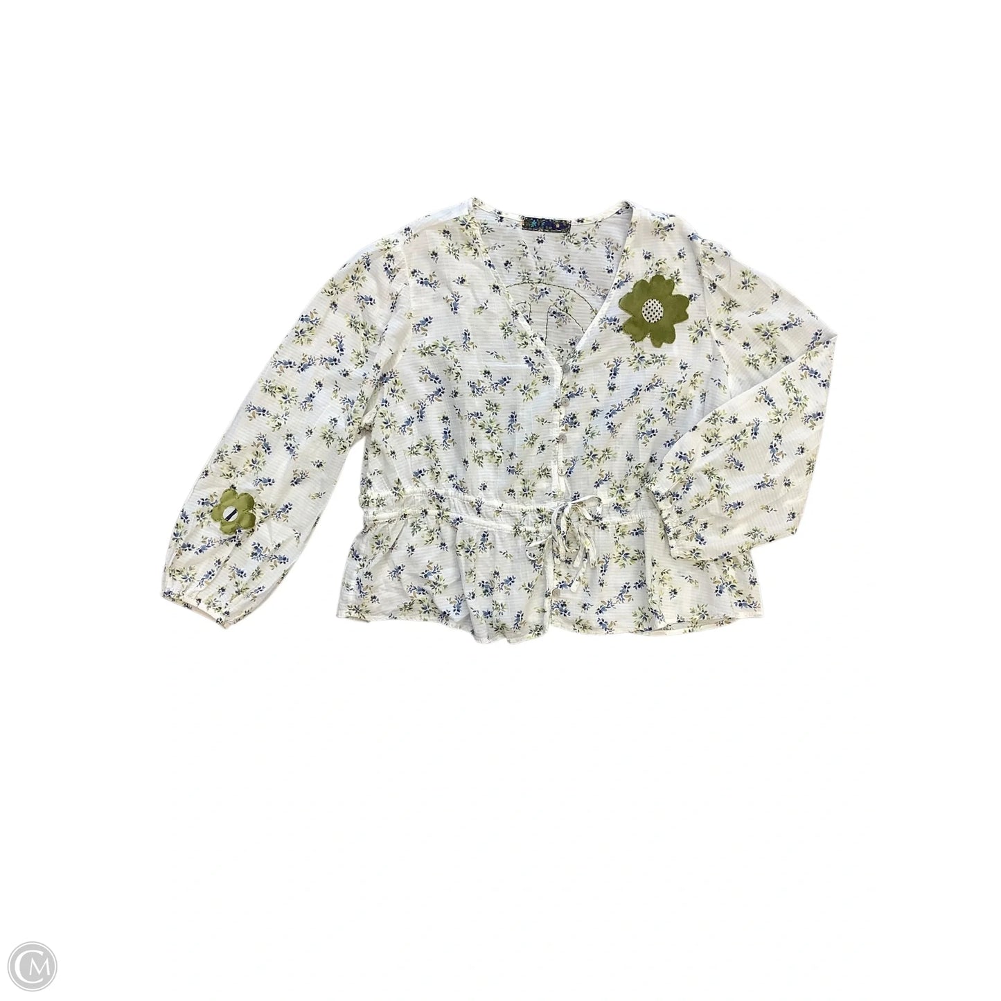 Top Long Sleeve By Cmc In White, Size: M