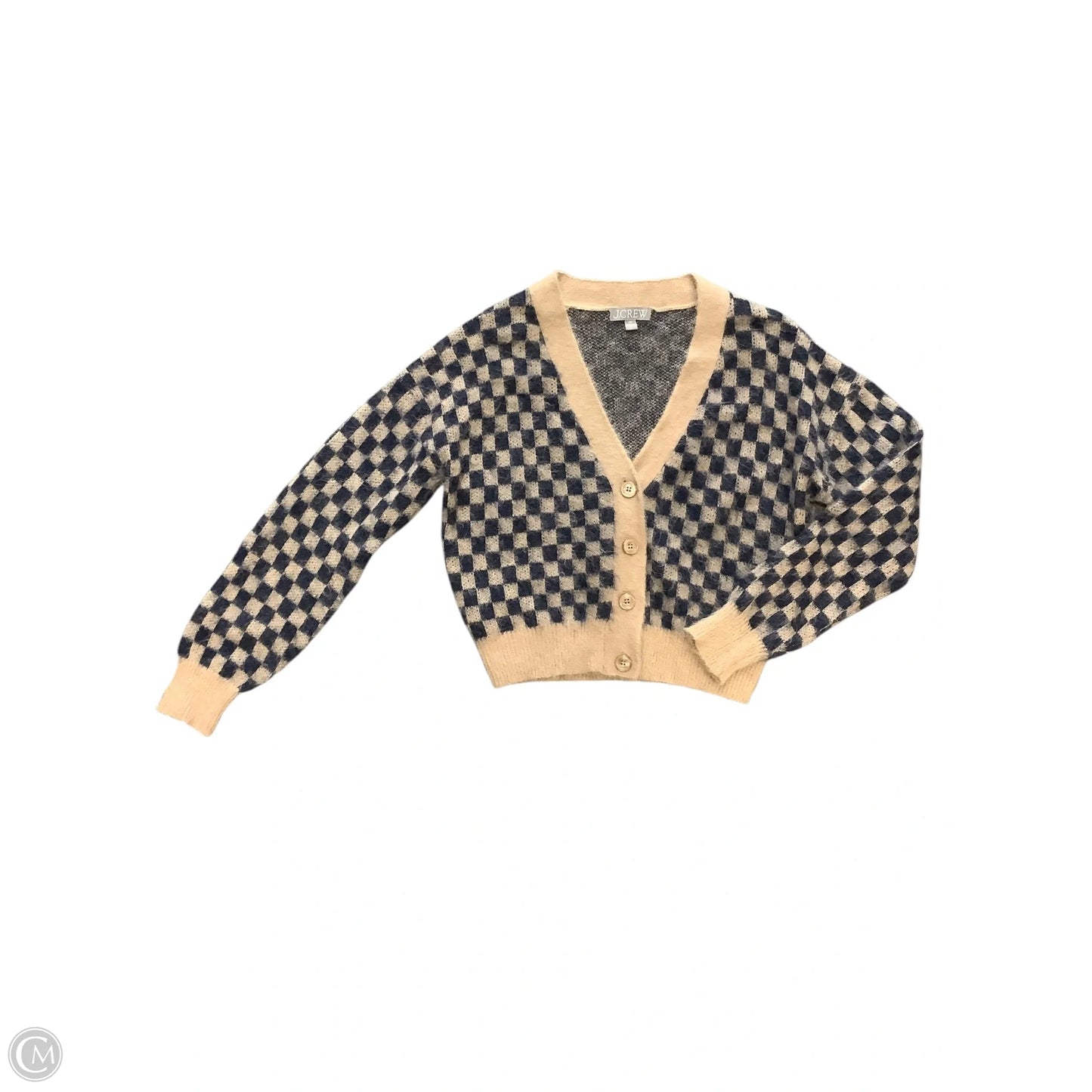 Sweater Cardigan By J. Crew In Blue & Brown, Size: Xs