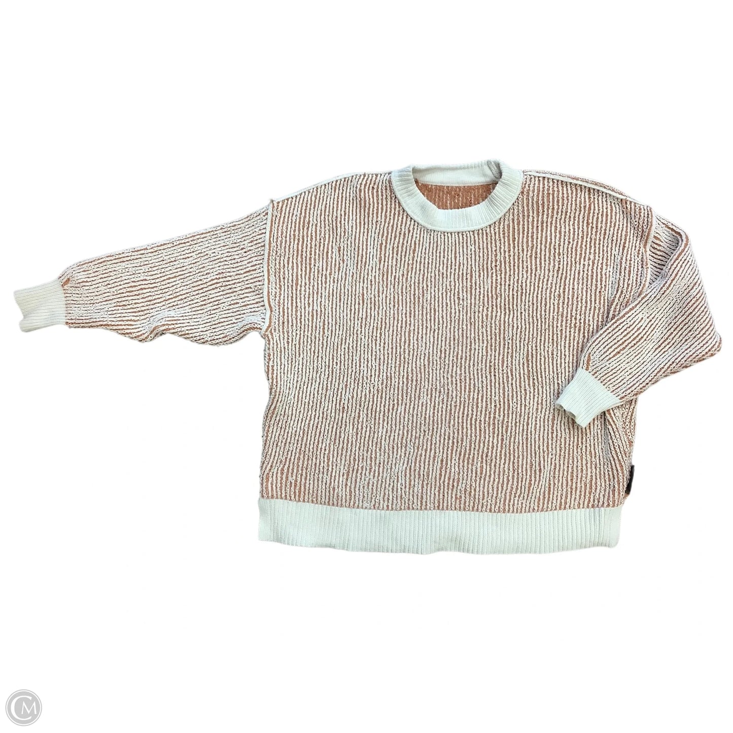 Sweater By Clothes Mentor In Tan & White, Size: Xl