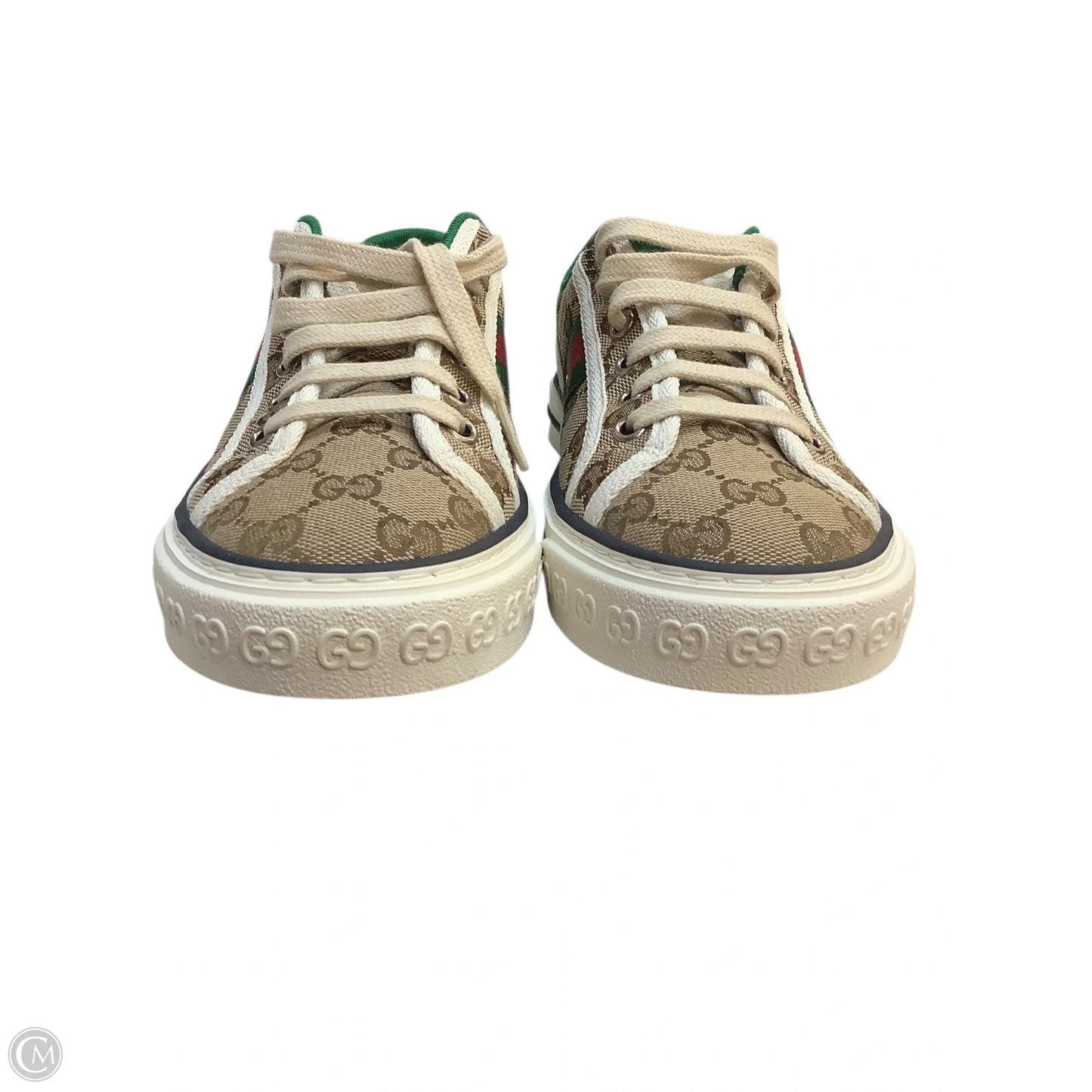 Shoes Luxury Designer By Gucci In Tan, Size: 7(37+)