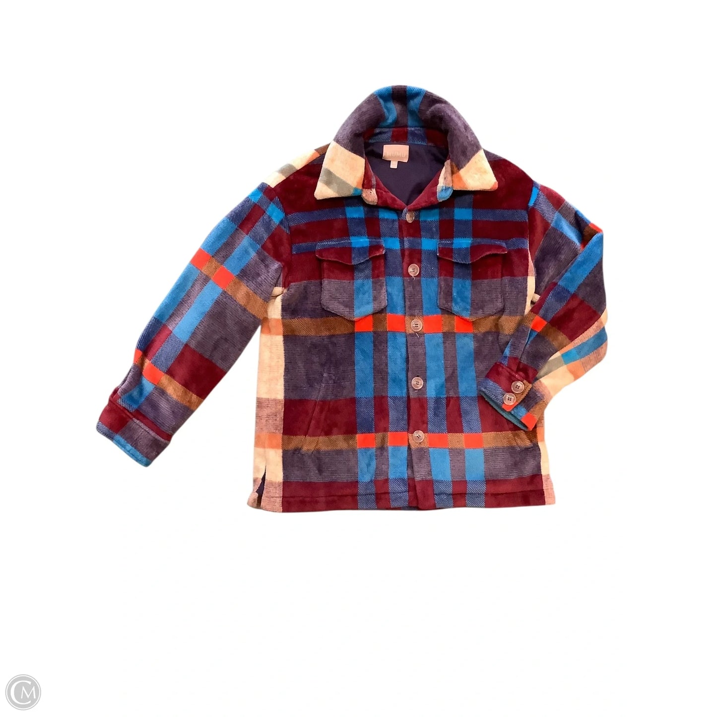 Jacket Fleece By Mumu In Blue & Purple, Size: Xs