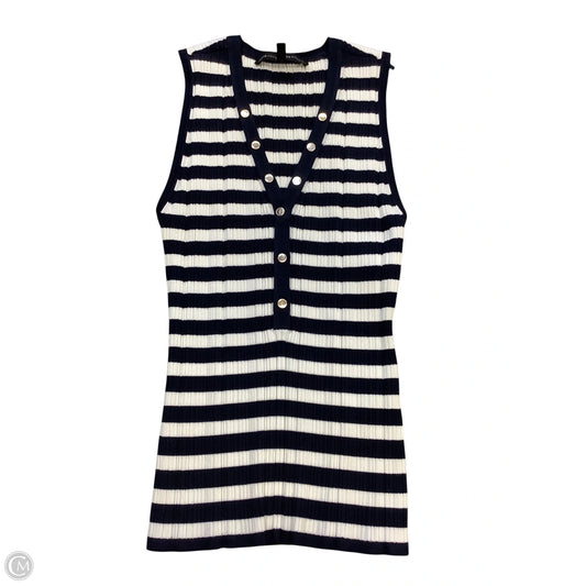 Top Sleeveless By White House Black Market In Blue & White, Size: L