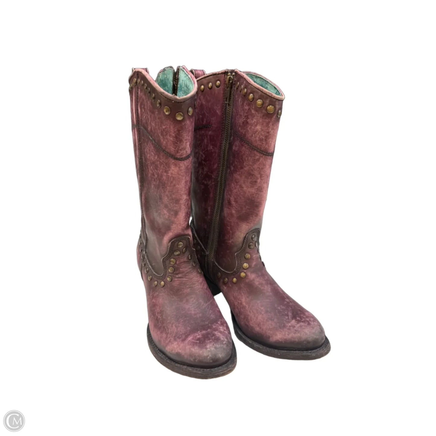 Boots Knee Heels By Corral In Purple, Size: 9