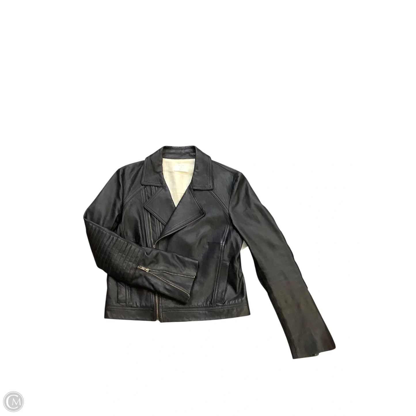 Jacket Moto Leather By Cma In Black, Size: S