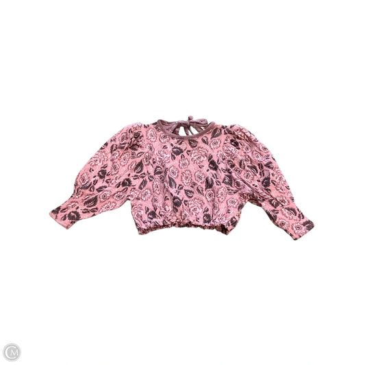 Blouse Long Sleeve By Free People In Pink, Size: L