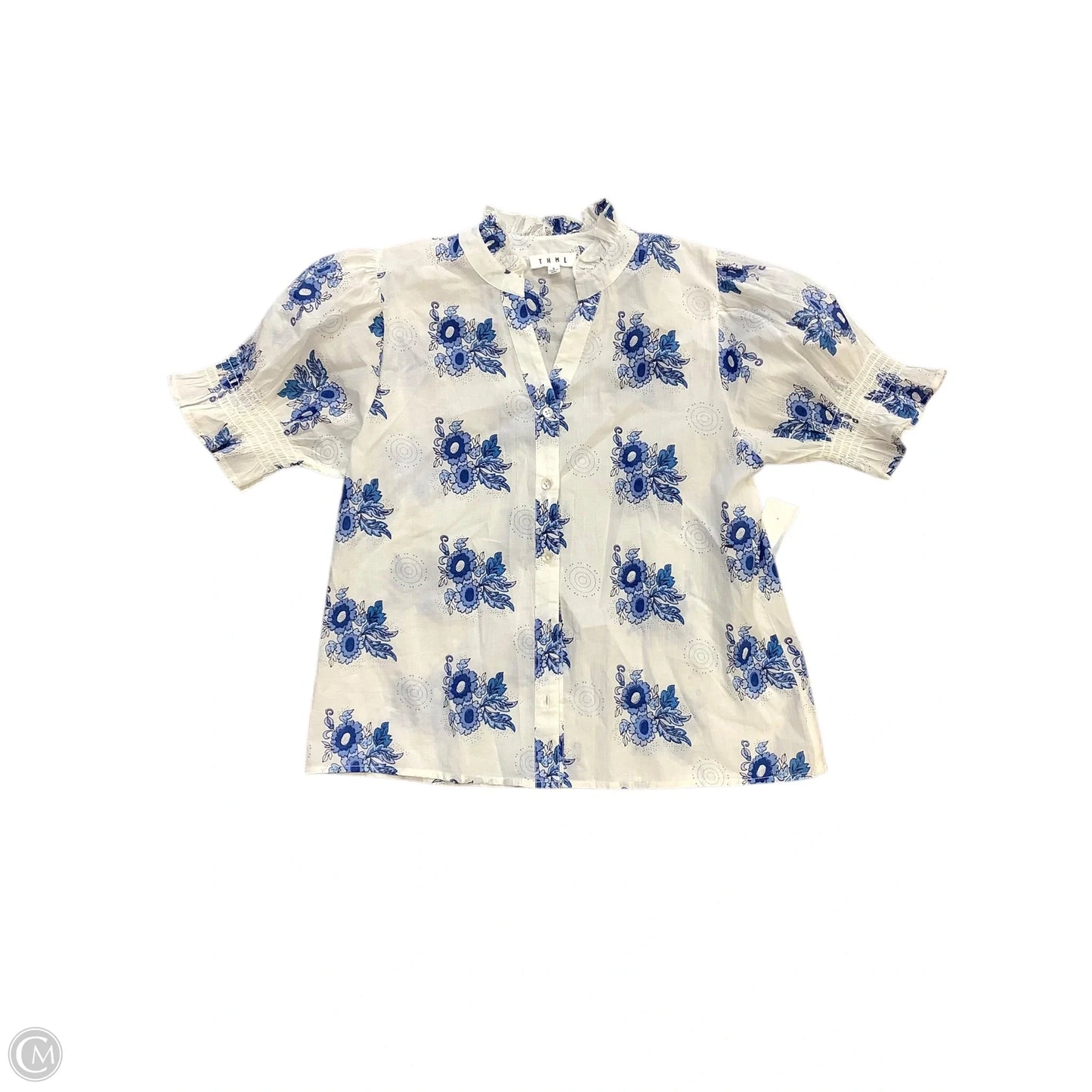 Blouse Short Sleeve By Thml In White, Size: S
