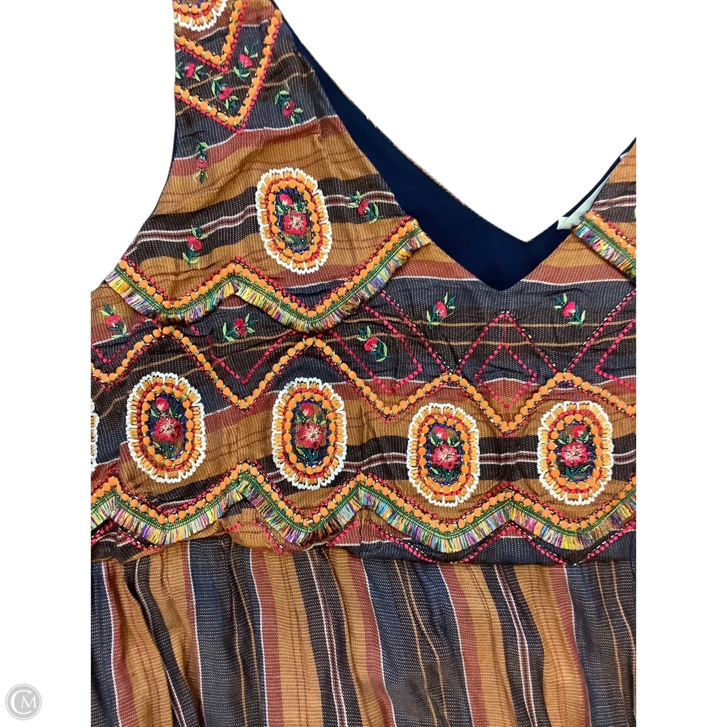 Dress Casual Maxi By Anthropologie In Blue & Brown, Size: 3x