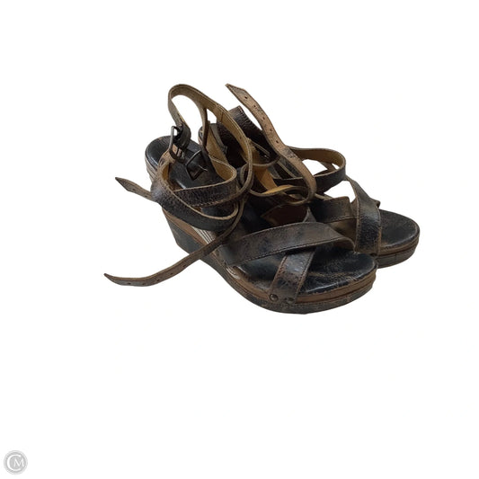 Sandals Heels Block By Bed Stu In Brown, Size: 9