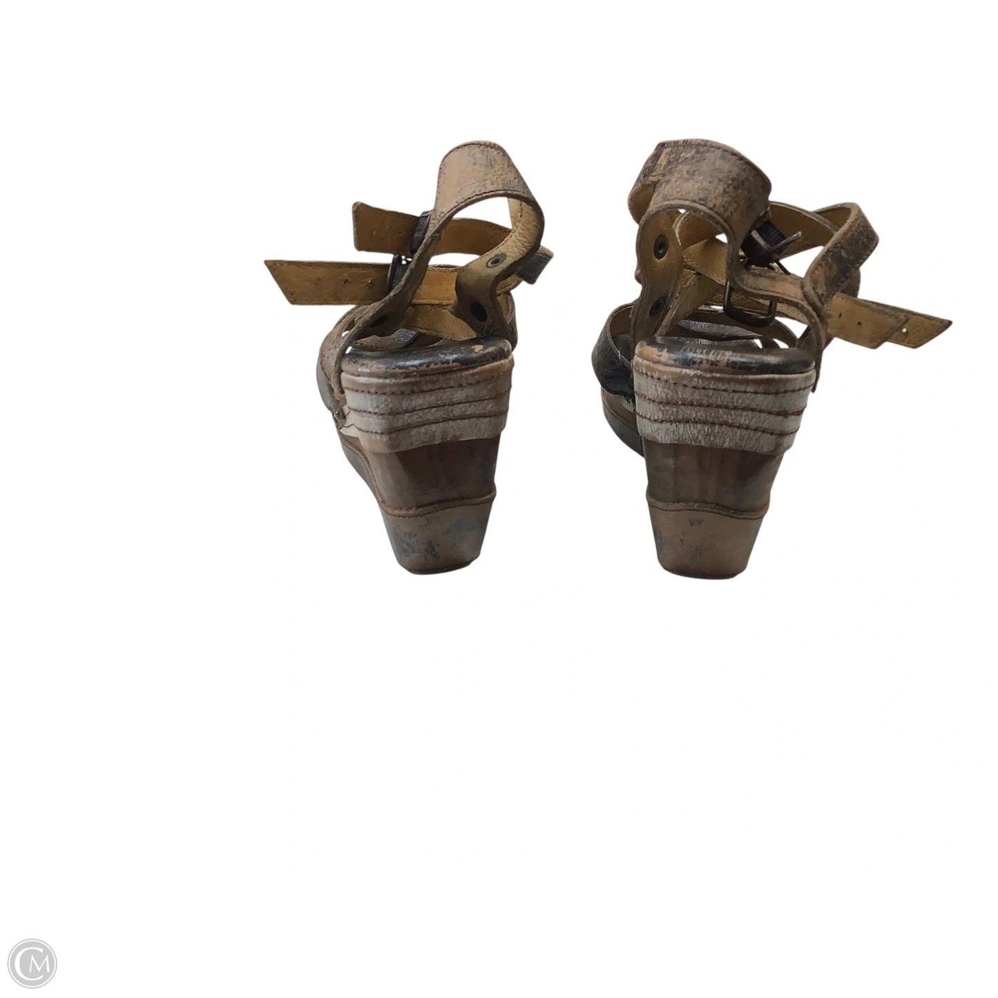 Sandals Heels Block By Bed Stu In Brown, Size: 9