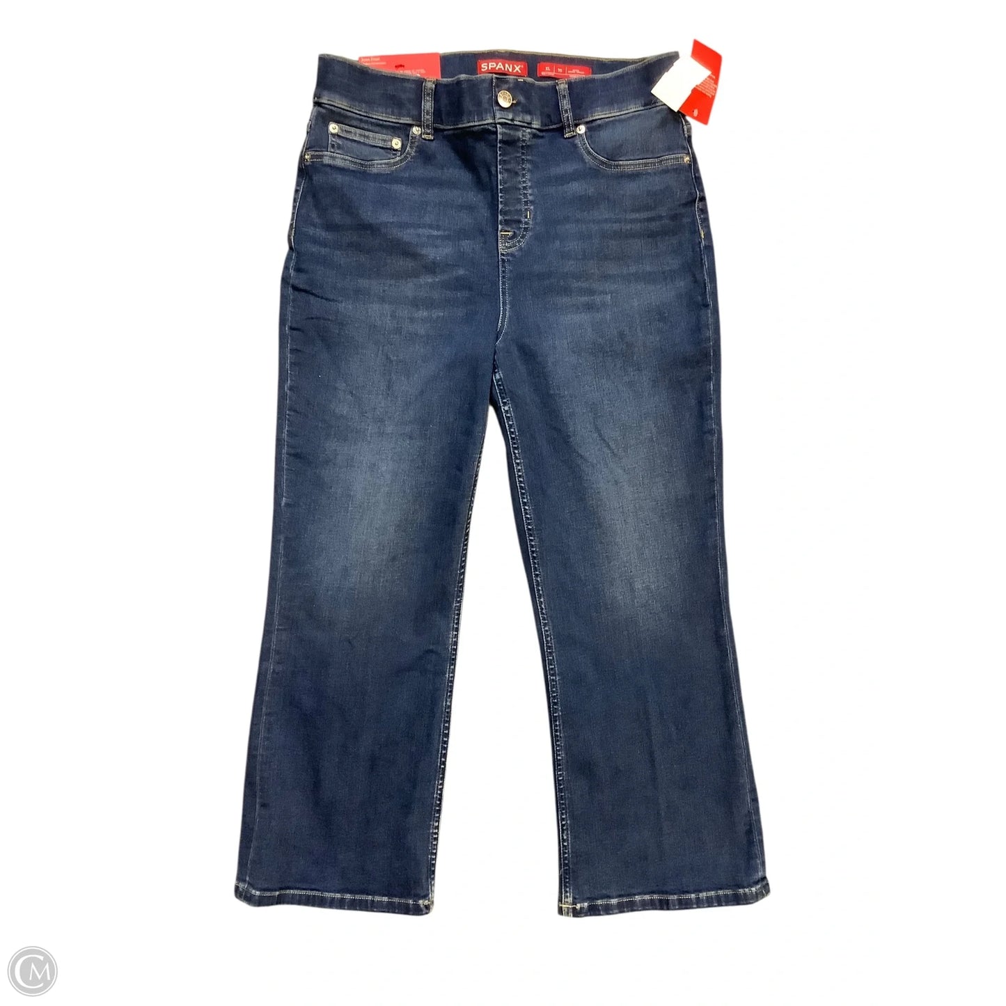 Jeans Straight By Spanx In Blue Denim, Size: Xlp