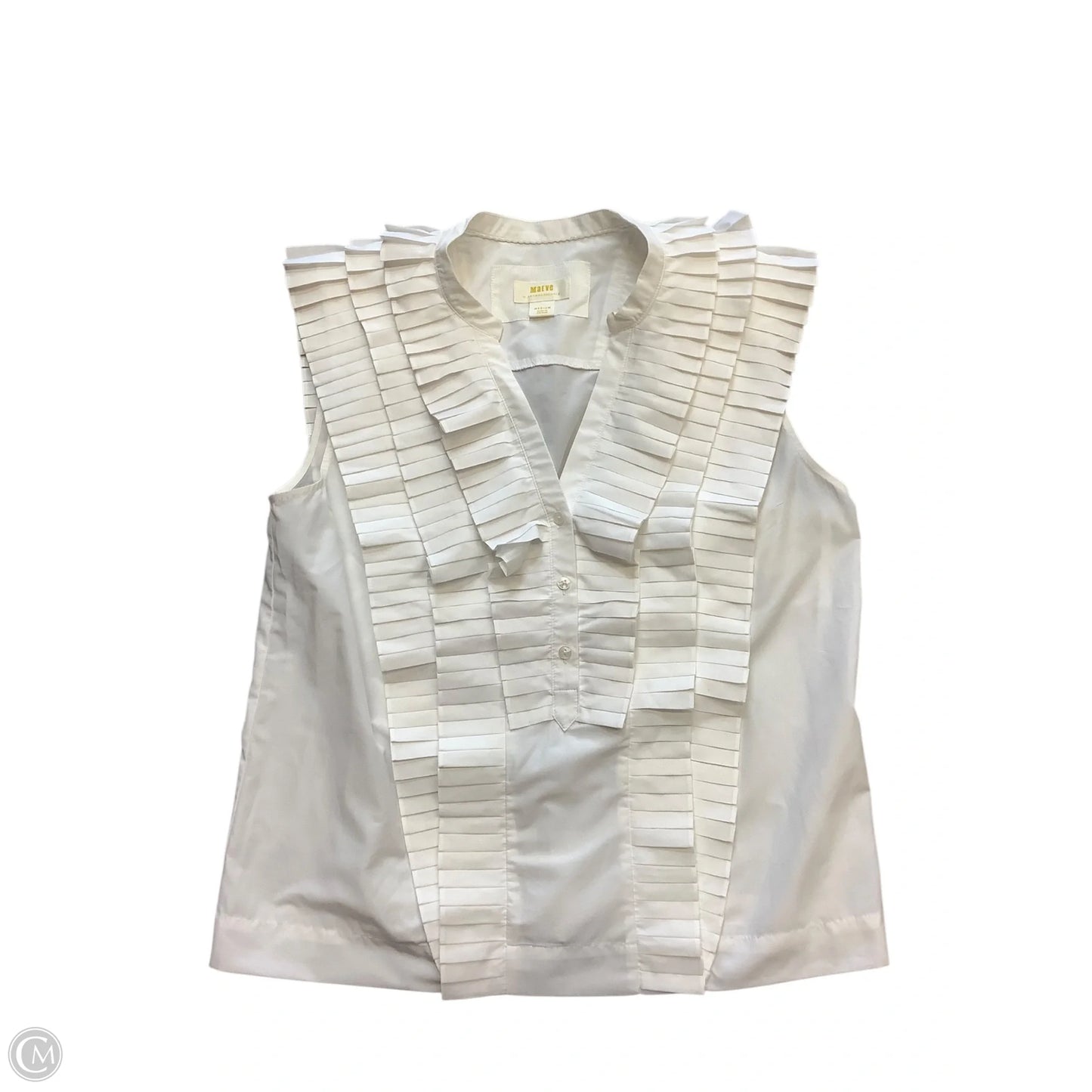 Blouse Sleeveless By Maeve In White, Size: M