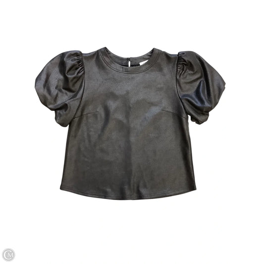 Blouse Short Sleeve By Voy In Black, Size: S