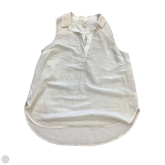 Top Sleeveless By J. Crew In White, Size: L