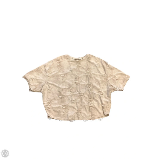 Top Short Sleeve By Easel In Tan, Size: S