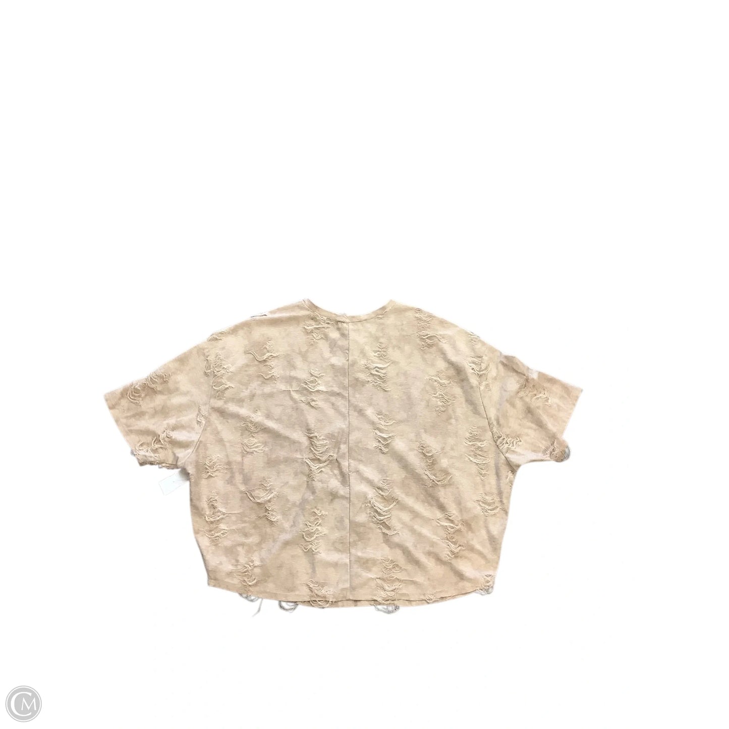 Top Short Sleeve By Easel In Tan, Size: S