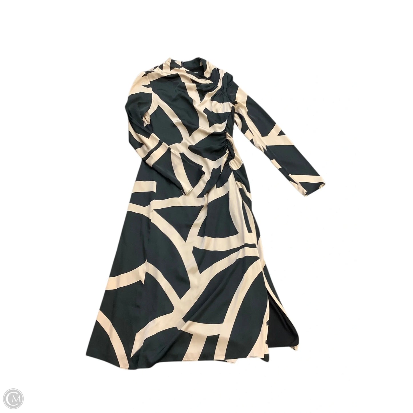 Dress Party Long By Maggy London In Black & Tan, Size: 4