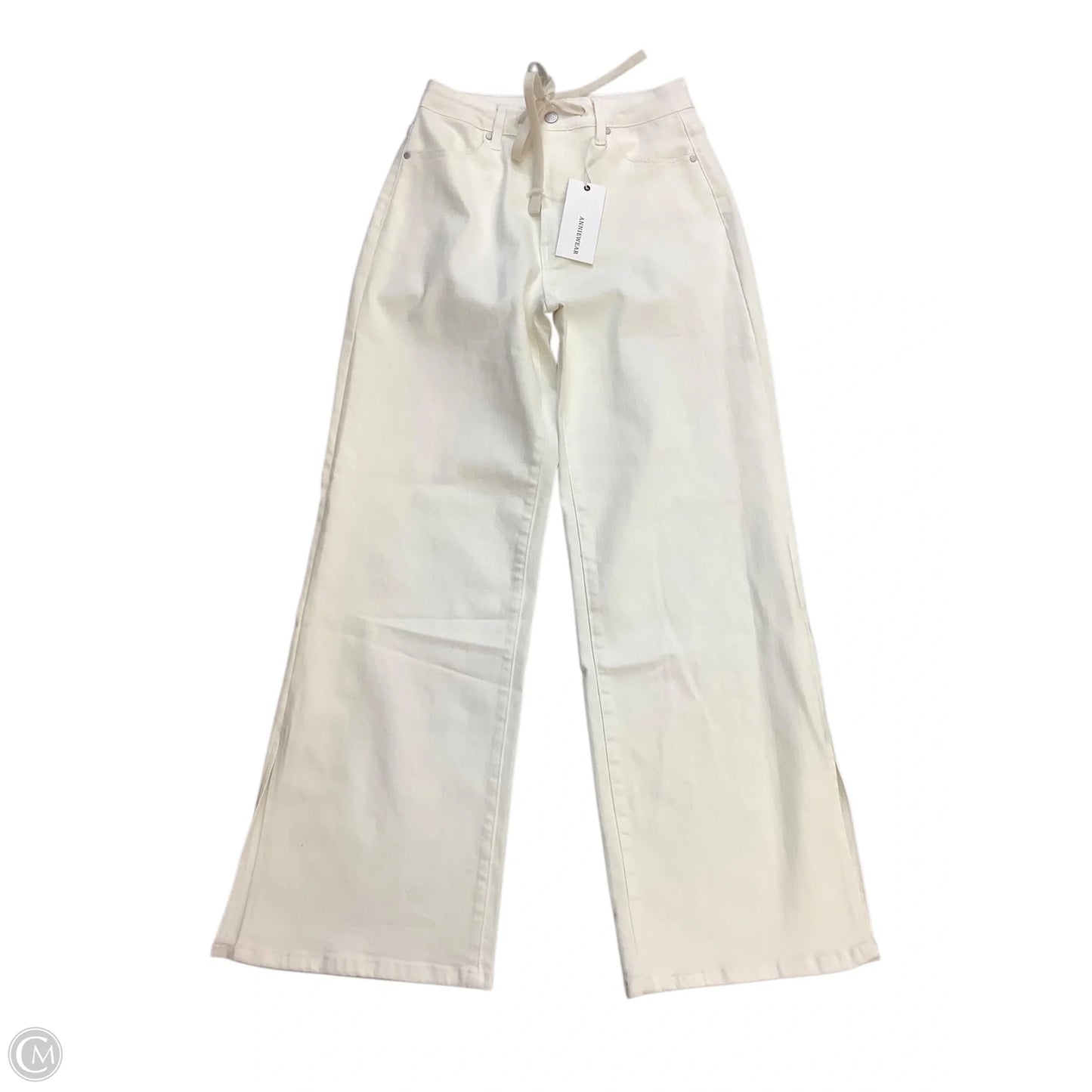 Jeans Wide Leg By Anniewear In Cream Denim, Size: S