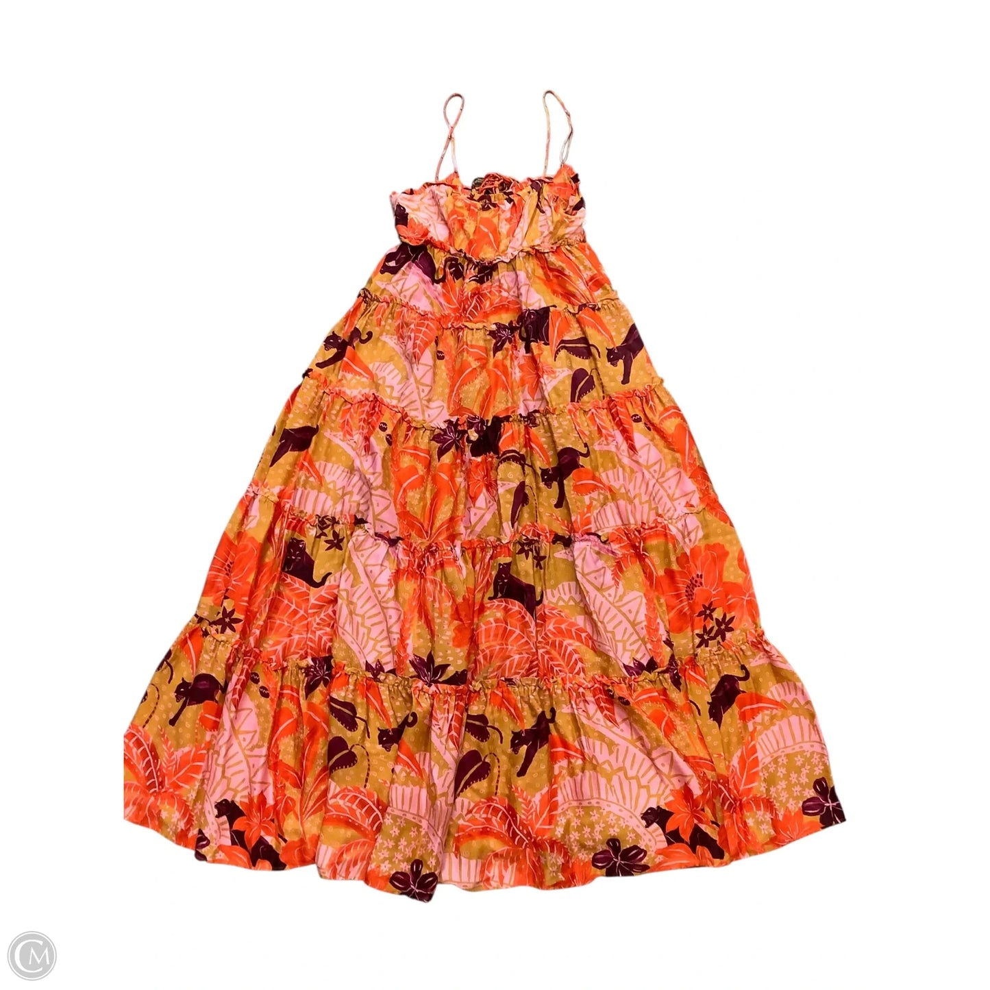 Dress Casual Maxi By Farm Rio In Orange & Pink, Size: L