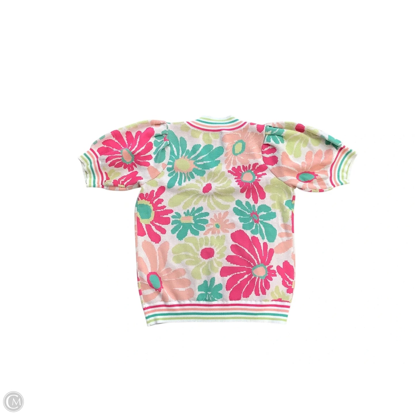 Sweater Short Sleeve By Jodifl In Green & Pink, Size: M