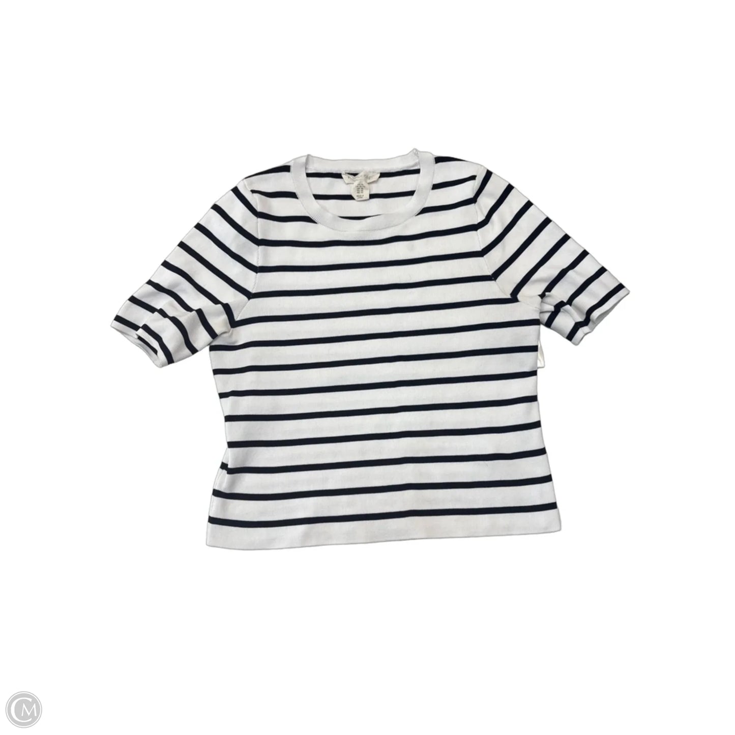 Top Short Sleeve By Happily Grey In Black & White, Size: Xl