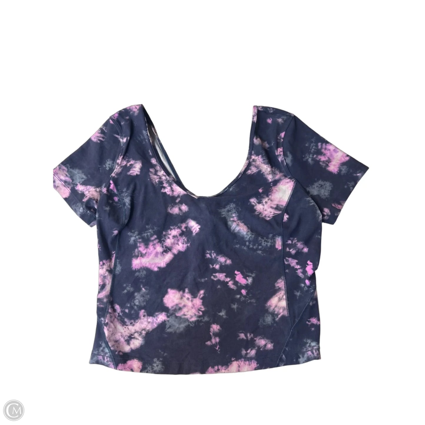 Athletic Top Short Sleeve By Lululemon In Blue & Purple, Size: 8