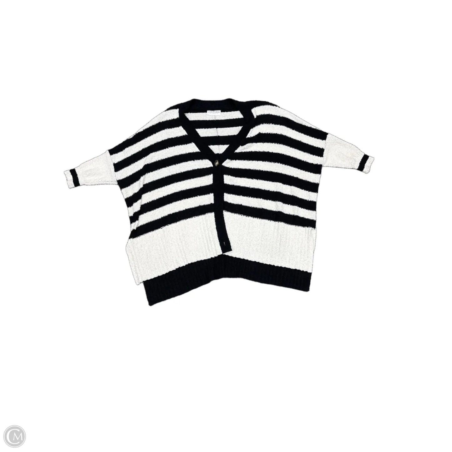 Sweater Cardigan By First Love In Black & White, Size: Xl