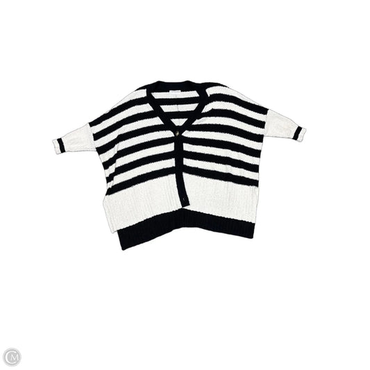 Sweater Cardigan By First Love In Black & White, Size: Xl