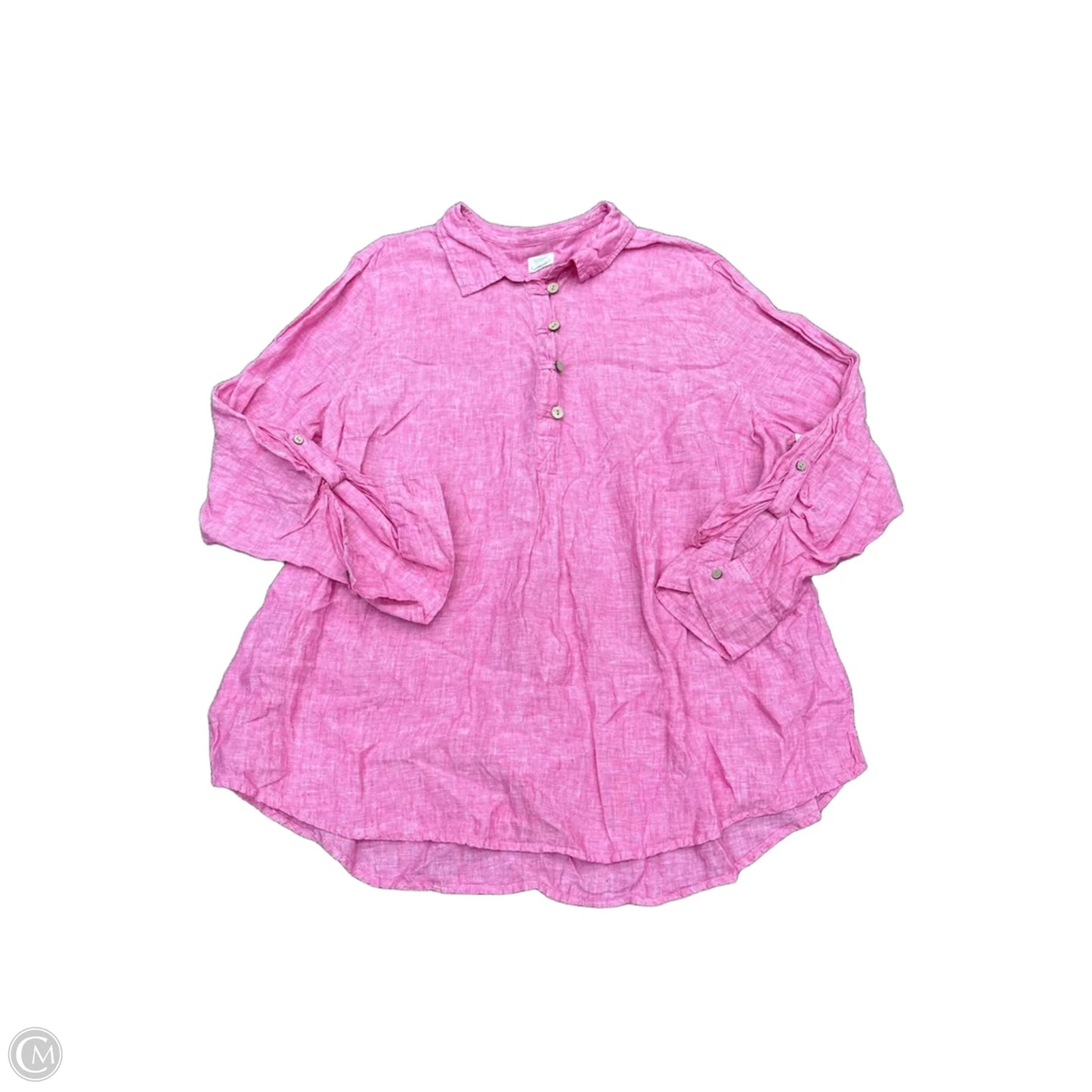 Top Long Sleeve By Sigrid Olsen In Pink, Size: 2x