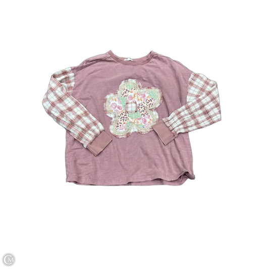 Top Long Sleeve By Easel In Pink, Size: M