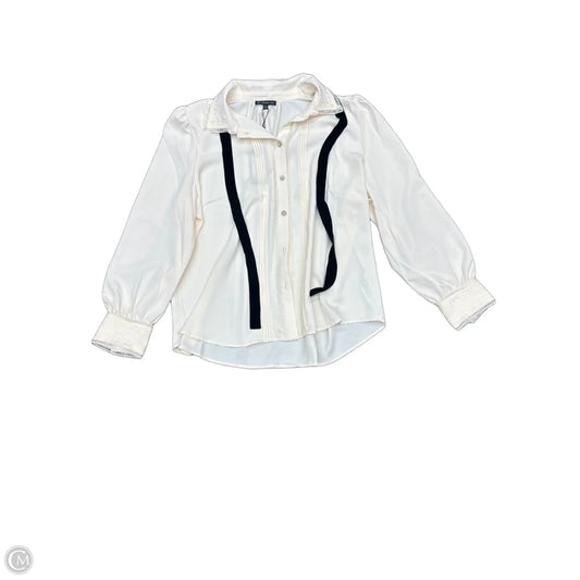 Blouse Long Sleeve By Adrianna Papell In Cream, Size: Xl