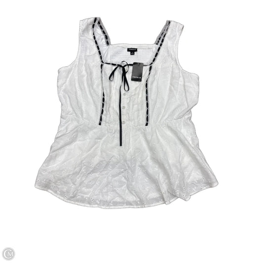 Top Sleeveless By Torrid In White, Size: 1x
