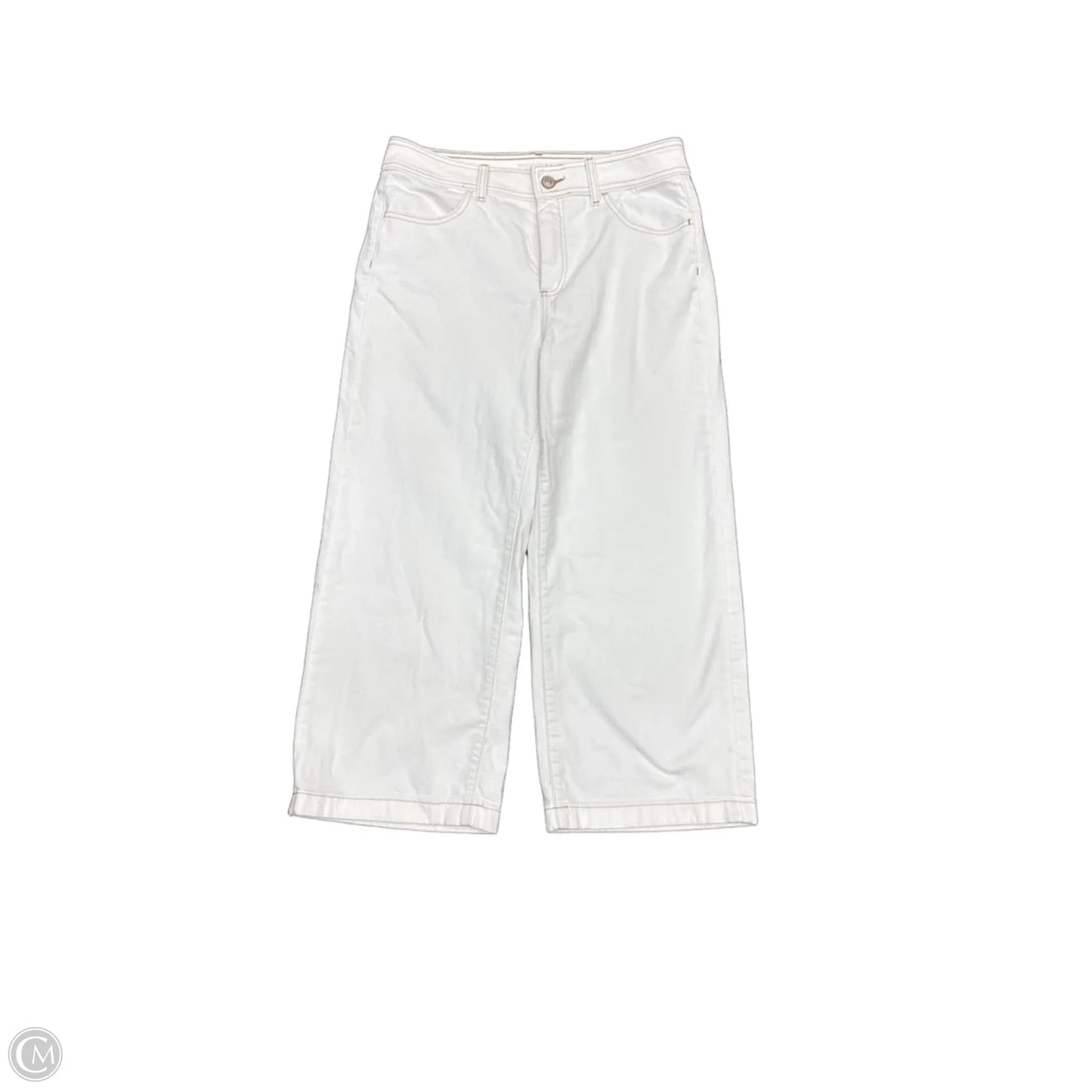 Jeans Straight By Chicos In White Denim, Size: 10