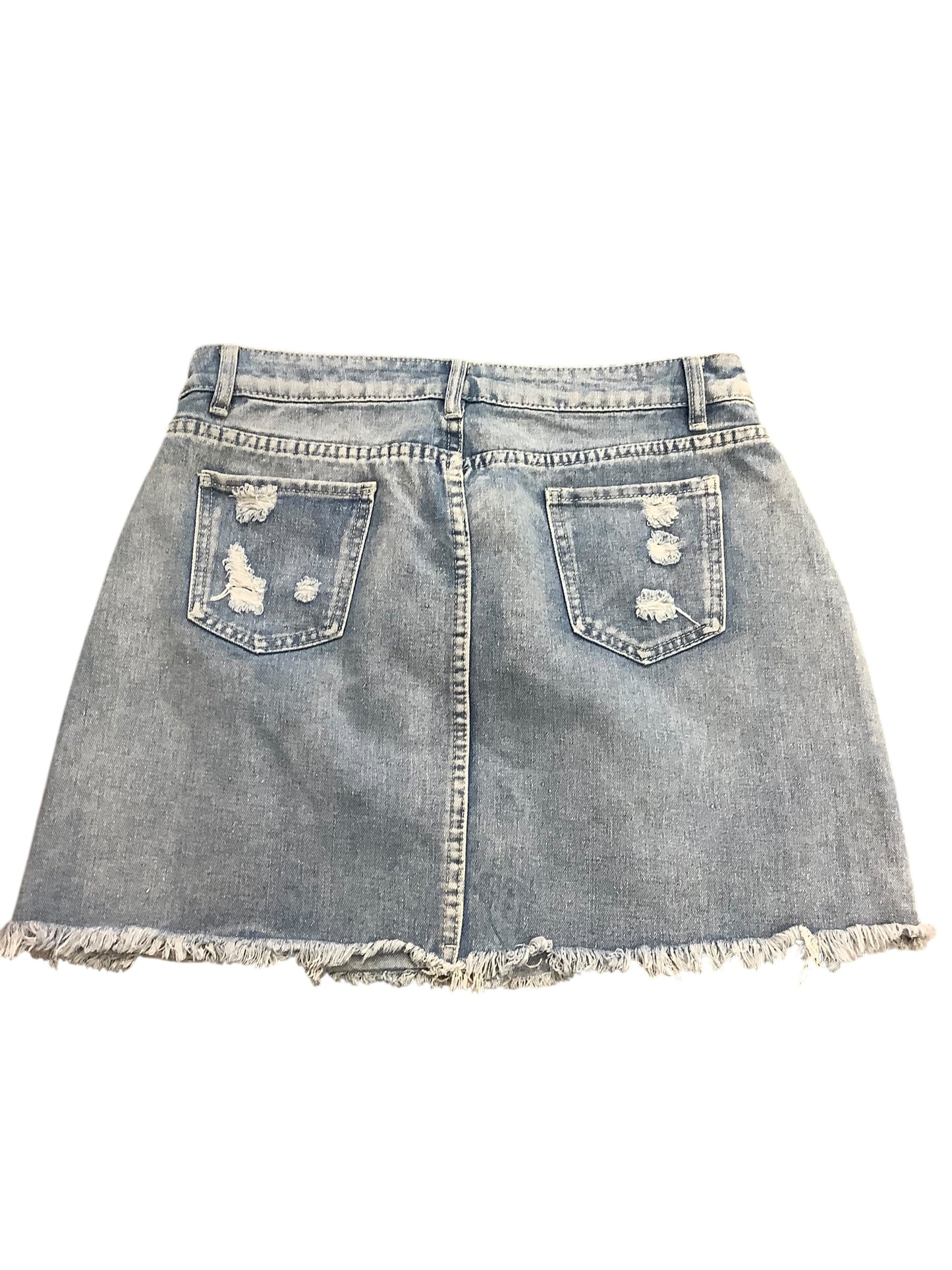 Skirt Mini & Short By Cmf In Blue Denim, Size: L