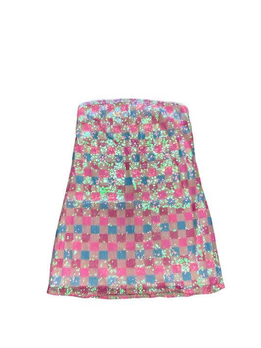 Dress Party Short By Mumu In Blue & Pink, Size: L