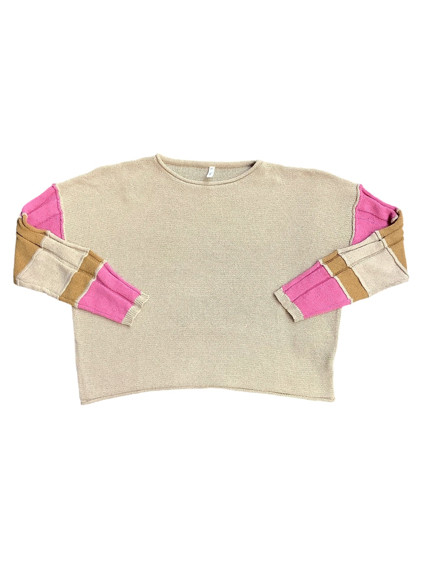 Sweater By Wishlist In Pink & Tan, Size: M