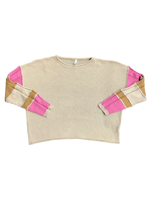 Sweater By Wishlist In Pink & Tan, Size: M