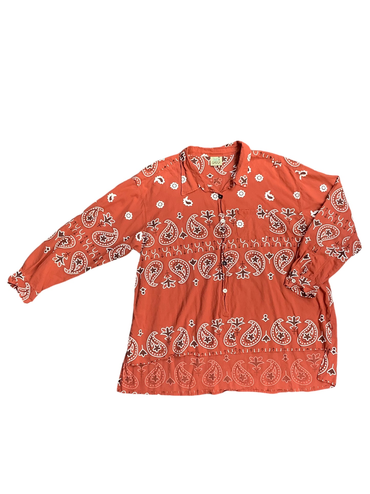 Top Long Sleeve By Cma In Orange, Size: M