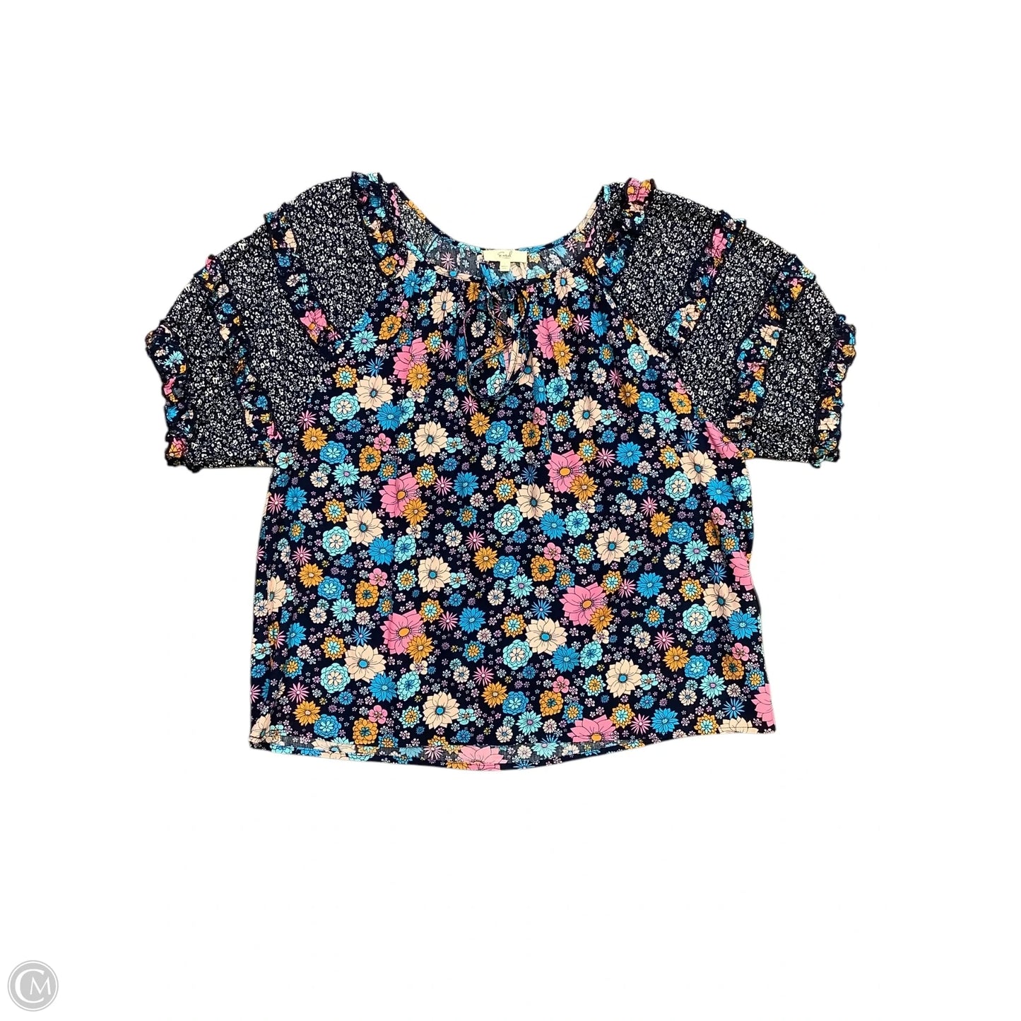 Top Short Sleeve By Easel In Blue, Size: L